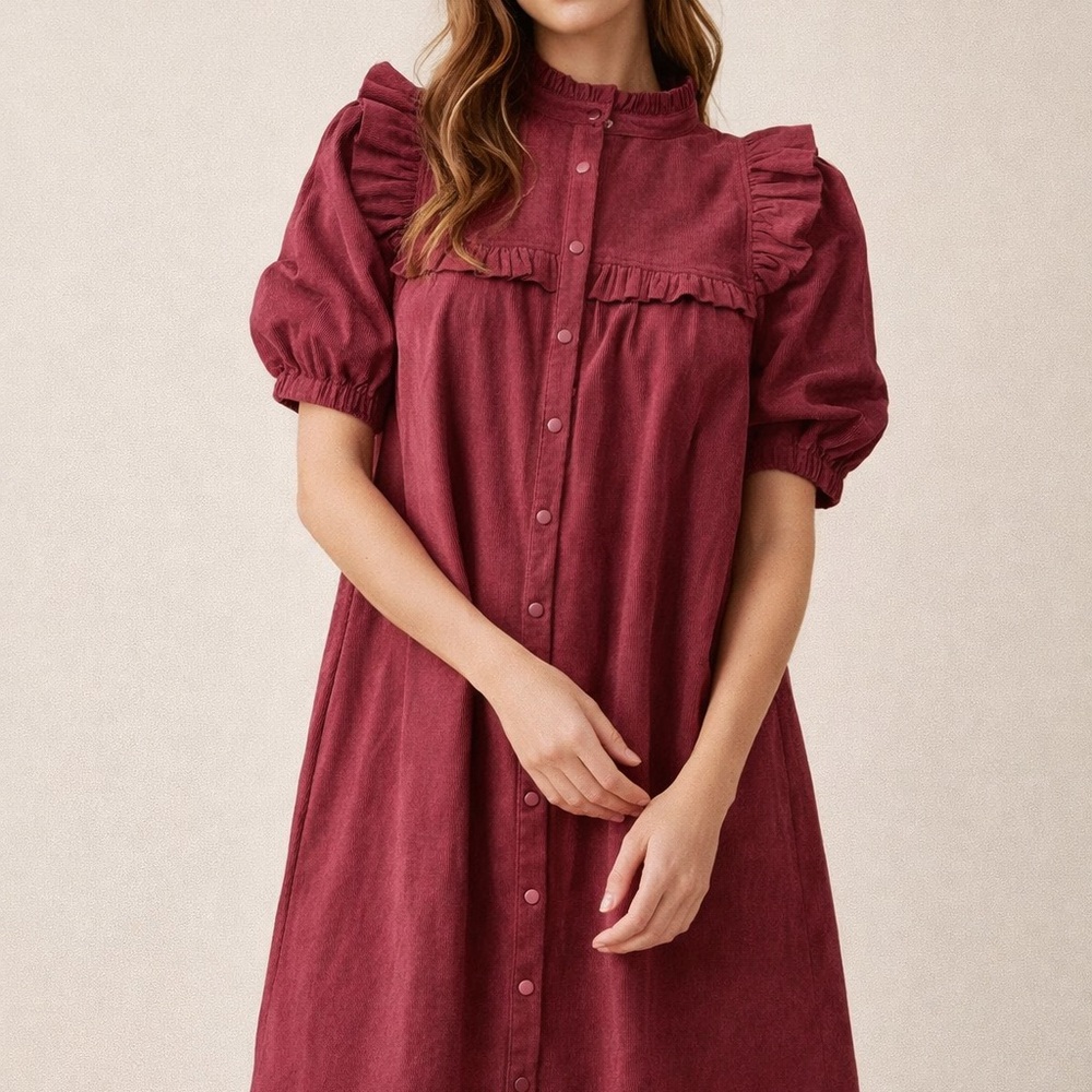 NWT Entro Maroon Long Sleeve Dress